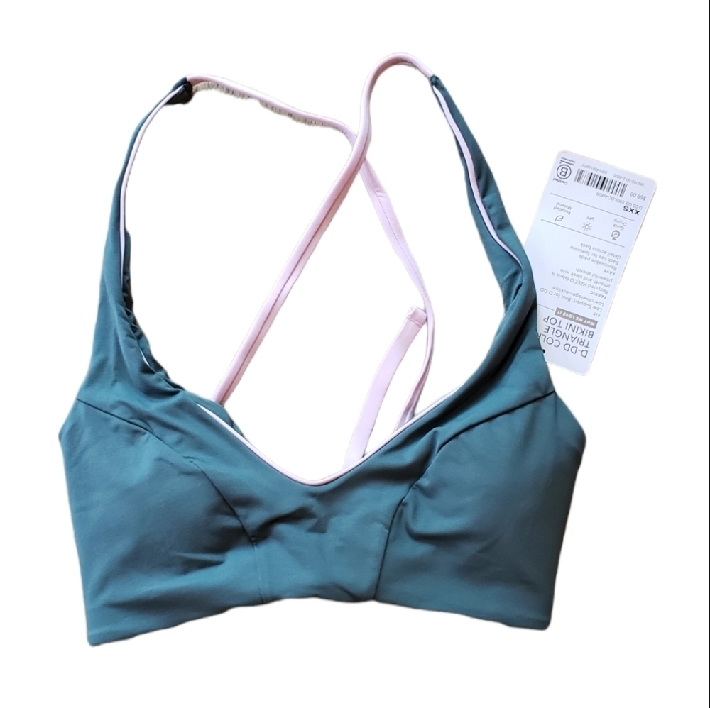 Athleta Colorblock Triangle Bikini Top Womens NEW